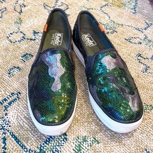 Keds Sequin Camo Double Decker Slip-Ons